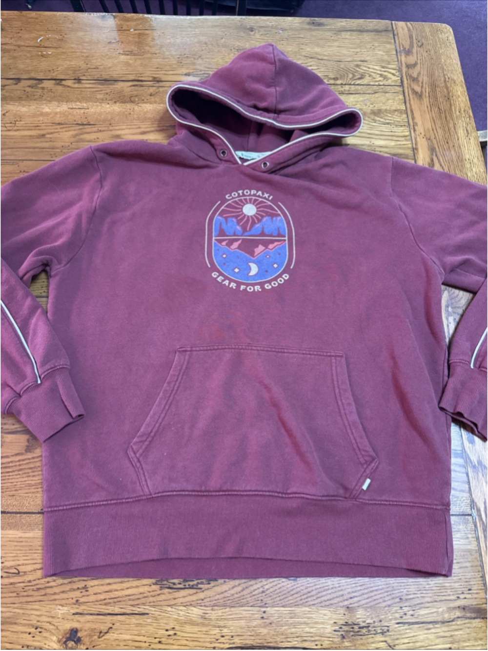 Cotopaxi Gear For Good Hoodie Sz L Womens Maroon Graphic Mountain Gorpcore N1